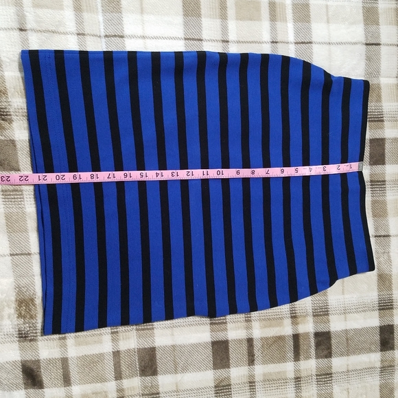 LOFT stretch pencil skirt blue black stripe XS - Picture 5 of 8